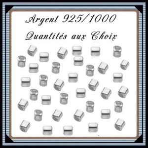 Perles carrées lisses 2mm trou 1,2mm , en Argent 925/1000 . Réf: PLQ02 - Foto 1 di 1