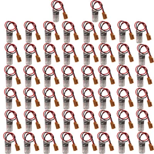 50Pcs  Toshiba ER3V 3.6v Battery for PLC CPU Module with Brown Plug - Picture 1 of 5