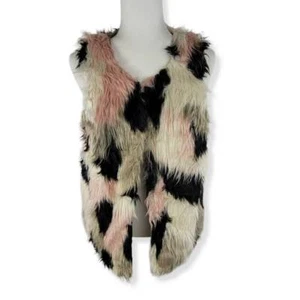 Say What sleeveless Faux Fur Vest Multi Colored Large Juniors - Picture 1 of 4