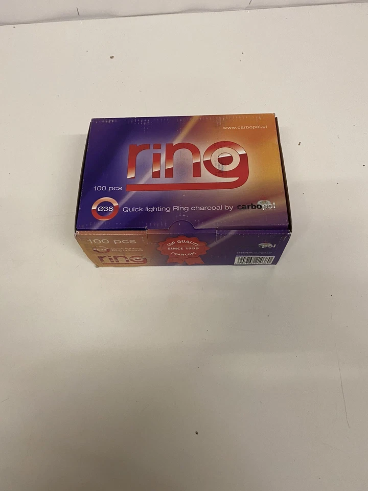 Carbopol Shisha Ring Kohle 38 mm - Box (100 Stück) - selbstzündend Neu - Bild 1 von 1