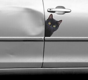 Black Cat Peeking Cat For Car Bumper Window Wall Vinyl Decal Sticker FREE SHIP