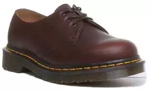 Scarpe unisex Dr Martens 1461 Made In England in pelle marrone scuro taglia UK 3 - 12 - Foto 1 di 6