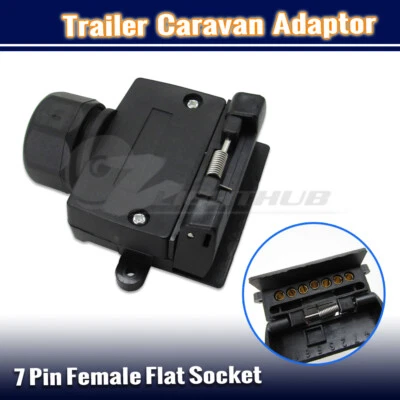 7 PIN FEMALE FLAT SOCKET PLUG TRAILER TRUCK ADAPTOR CARAVAN WIRING CONNECTOR - image 1 of 4