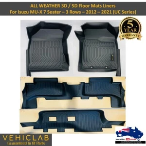3D /5D TPE All Weather Floor Mats Liner for Isuzu MU-X MUX - 3 Rows- 2012 - 2021 - Picture 1 of 6