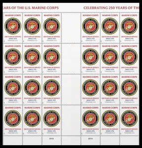 US 6005 Marine Corps 250 Years F vert gutter block 24 MNH 2025 - Picture 1 of 1