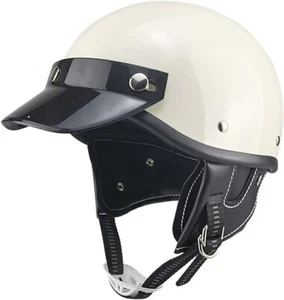 Medio casco retro certificado por el DOT con visera para ciclomotores de calle para adultos, scooter - Imagen 1 de 7