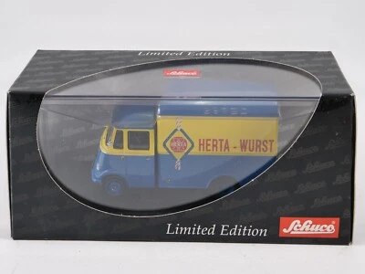 Schuco Mercedes Benz L319 Kofferwagen Herta Salsiccie 02902 - Immagine 1 di 4