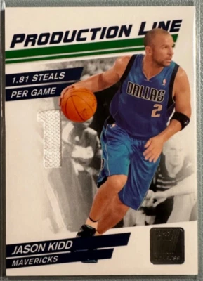 JASON KIDD 2010-11 Panini Donruss Production Line Game-Worn/Used Patch 349/399 - Image 1 of 2