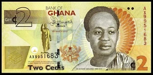 Ghana 2 Cedis 2013 P 37 UNC *** BANKNOTE - Picture 1 of 2