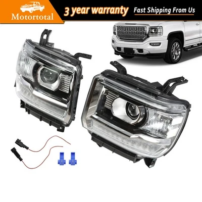 Clear Headlight For 2014-2018 GMC Sierra 1500 2015-2019 Sierra 2500 HD 3500 HD Foto 1 de 4
