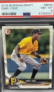 2018 Bowman Draft "Oneil Cruz"! #BD40 PSA Graded NM-MT 8! Pop 2! - Picture 1 of 2