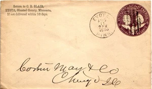 Minnesota Eyota 1893 ovales Gitter 2c kolumbianischer Umschlag. - Bild 1 von 1
