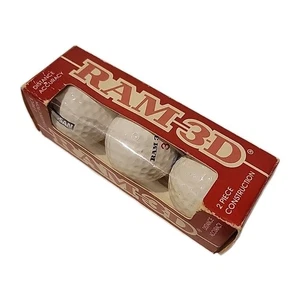 Vintage NOS Ram Golfbälle drei 3D Bälle Nr. 3 neue Neu im Karton weiß Nissan Automotive - Bild 1 von 6