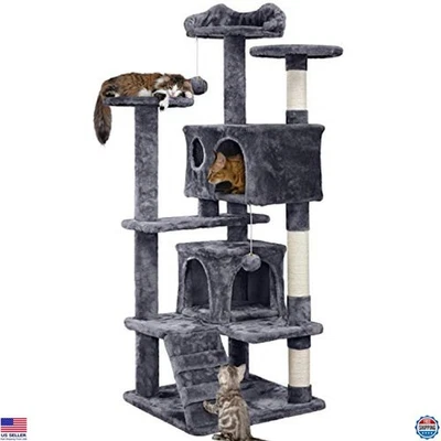 Yaheetech 54in Cat Tree Tower Condo with Scratch Post, Pet House for Kittens, - Image 1 of 4
