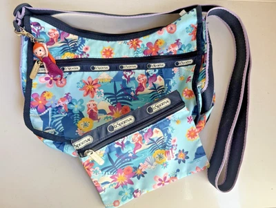 LeSportsac Disney Exclusive Mermaid Crossbody Bag + Charm + Pouch GREAT RARE - Image 1 of 4