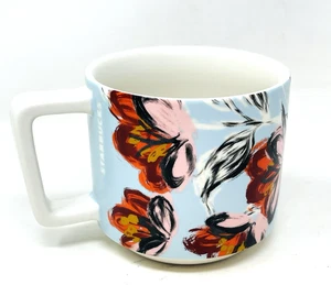 Starbucks Coffee Mug Peony Swirl Flowers Floral Blue Red Pink Ceramic 2019 14 oz - Picture 1 of 16
