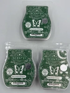 Scentsy SWEET ORANGE & EVERGREEN 3er Set Wachsriegel Neu Duft des Monats - Bild 1 von 3