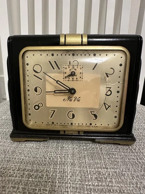 Reloj despertador vintage 1934 Ingraham Nu Vu Art Deco - ¡FUNCIONA! **¡Hallazgo muy raro!** Foto 1 de 4