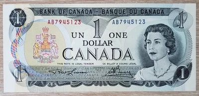 Billete de un dólar de Canadá 1973 raro sin circular billete de 1 dólar de la reina Isabel II  Foto 1 de 2