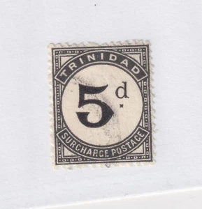 TRINIDAD & TOBAGO # J5  postage due /surcharge  USED watermark 4 - Picture 1 of 2