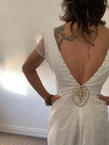 Deco inspired White Beaded Wedding Gown - Petite - Picture 1 of 6