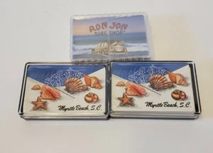 Vintage Myrtle Beach & Ron Jon Playing Cards in Plastic Case Lot of 3 Ron=New - Picture 1 of 7