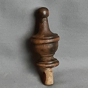 Vintage antike deutsche Uhr dunkles Holz Drehbank gedrechselt Endstück Wand Kaminsims Kuckuck 4 - Bild 1 von 3