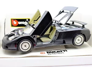 Modellino auto scala 1:18 Bugatti EB 110 Burago diecast modellismo statico nero - Foto 1 di 5