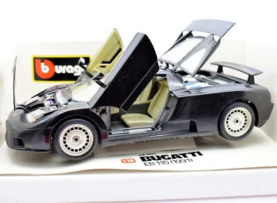 Modellino auto scala 1:18 Bugatti EB 110 Burago diecast modellismo statico nero - Immagine 1 di 4