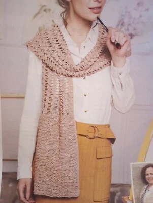 Ladies Smocked Scarf, Crochet Pattern - Image 1 of 4