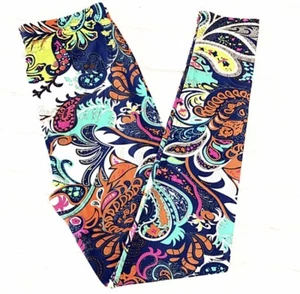 NWT Buttery SOFT Paisley Floral Leggings One Size S M L Paisley Damask Floral OS - Picture 1 of 3