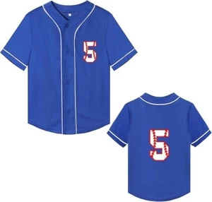 Boys Baseball Birthday Shirt 5 Year Old Birthday T Shirts Toddler Kids 5th Birth - Picture 1 of 1