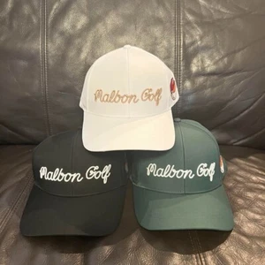 Malbon Golf Cap Hat + Buckets Ball Marker 3 color Black Green White men women - Picture 1 of 9