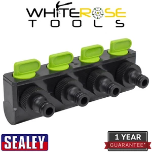 Sealey Garden Water Distributor 4-Way Garden Connector Durable - Picture 1 of 5