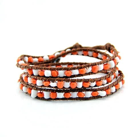 Team Colors IT'S A WRAP Bracelet - Orange & White - Boutique Closing - Last One Cover
