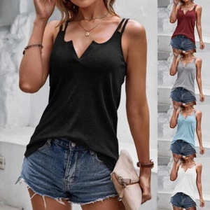 V-neck Camisole Tops For Women Casual Spaghetti Strap Tank Tops - Picture 1 of 6
