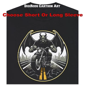 Camiseta de coche de dibujos animados Gárgola criatura mítica motociclista crusier motocicleta DigiRods - Imagen 1 de 7