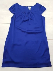 H&M Short Evening Dress Size 14 Blue Lined Cap Sleeve Smart Workwear Elegant - Picture 1 of 7