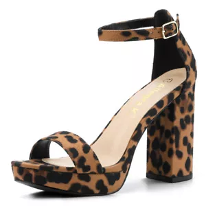 Allegra K Women's Platform Ankle Strap Chunky High Heel Sandals - Picture 1 of 10