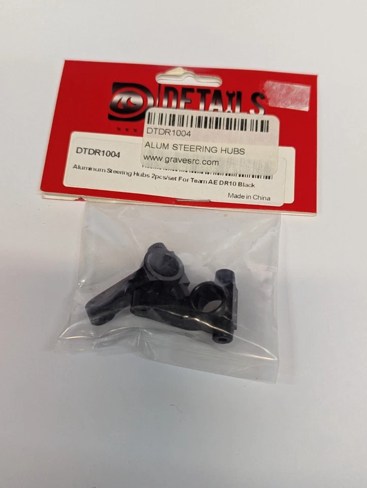 HOBBY DETAILS Aluminum Steering Hubs (Black) for Associated DR10 DTDR1004 Foto 1 de 1