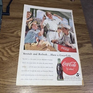 Anuncio publicitario impreso vintage de Coca-Cola-1948 elástico y refresco tiene una coca- - Imagen 1 de 2