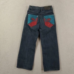Rocawear Jeans Youth 10 Loose 24x23 Embroidered Hip Hop Skater Baggy Y2K Boys - Picture 1 of 10