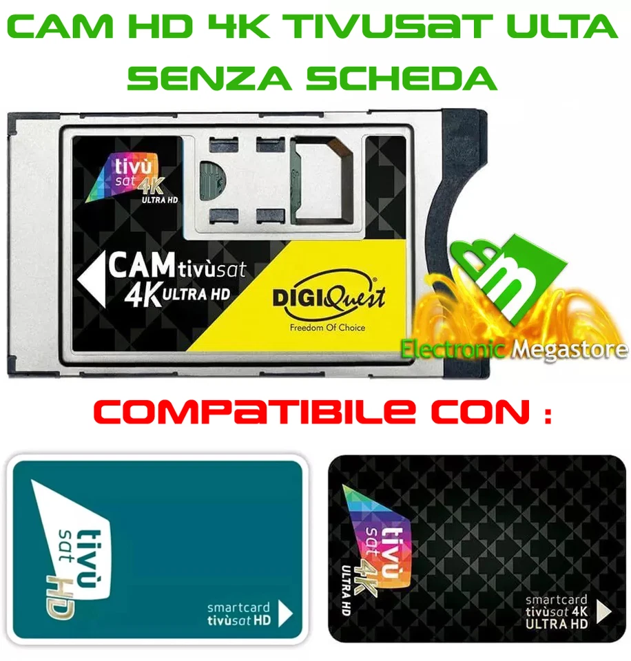 CAM TIVU' SAT TIVù SAT SD HD SATELLITARE SOLO ADATTATORE CI SMARTCAM - Immagine 1 di 3