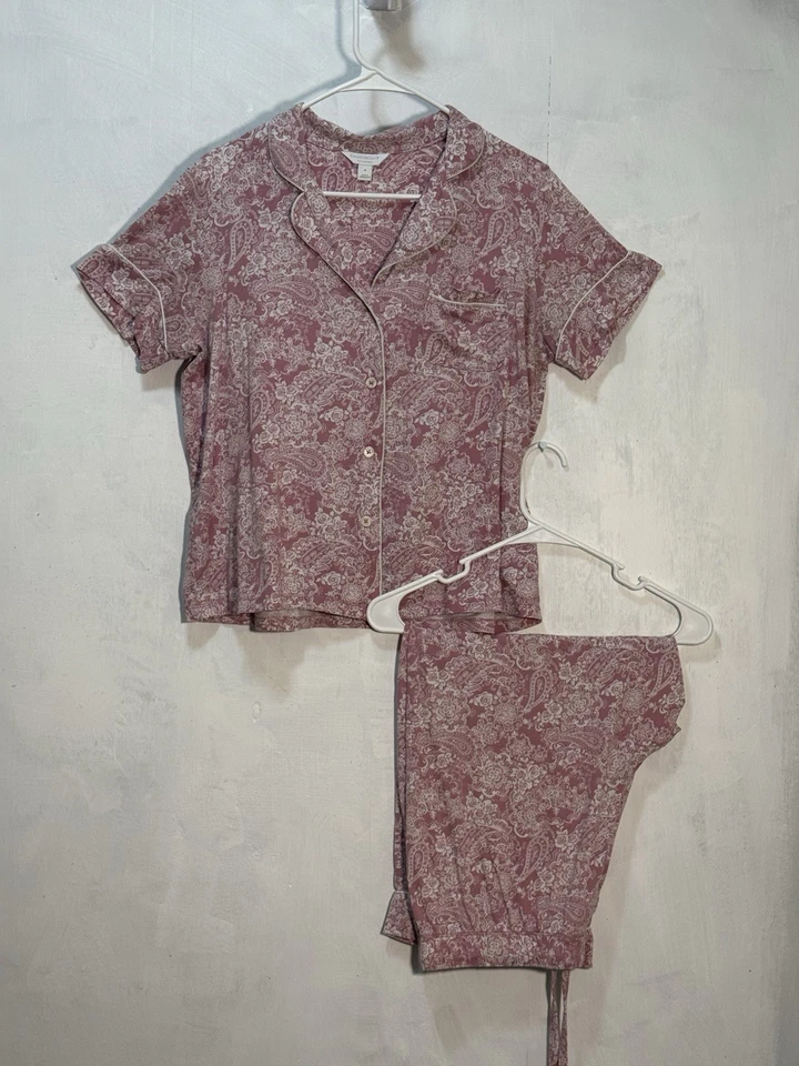 Conjunto de pijama Charter Club manga corta superior e inferior para mujer talla M’s Foto 1 de 4