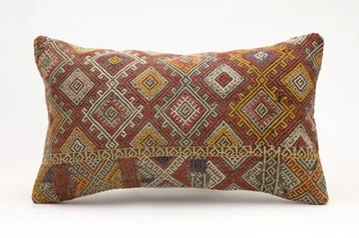 Funda de Almohada Decorativa, 12x20 pulgadas, Cojín Kilim Turco, Almohada Sofá Boho Foto 1 de 4