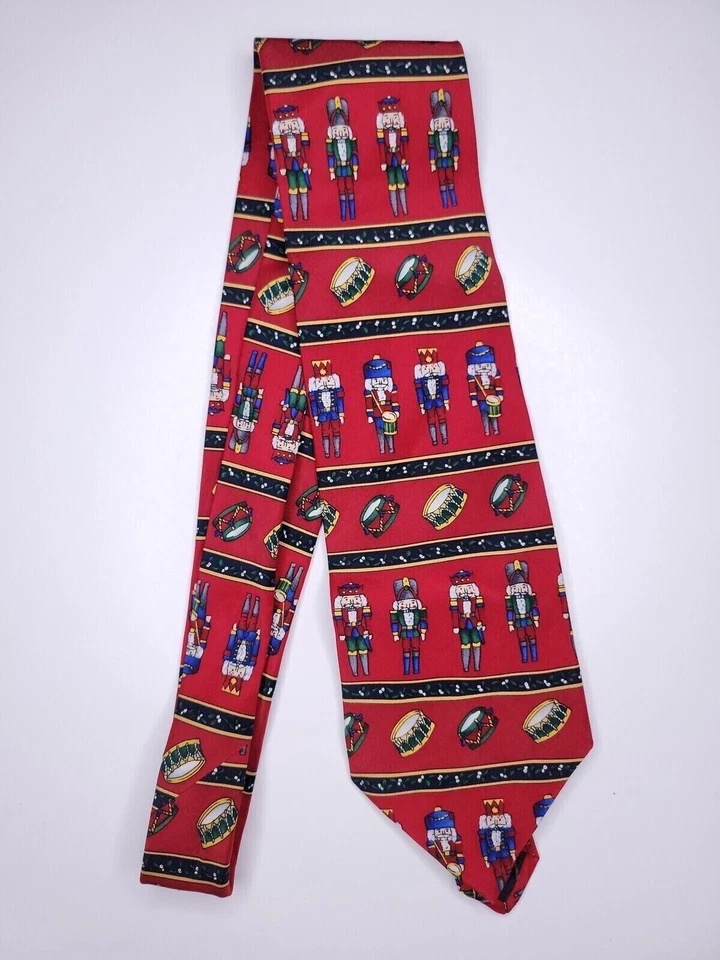 John Henry 男式正式领带 55 英寸长 x 4 英寸宽红色领带 — 第 1/4 张图片