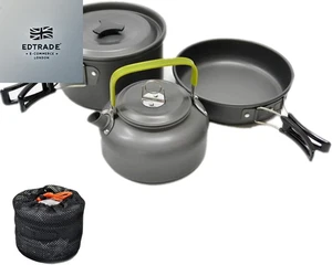 Camp Cookware 2-3 People Set, Pan Pot Teapot Lightweight Outdoor Portable Campin - Picture 1 of 12