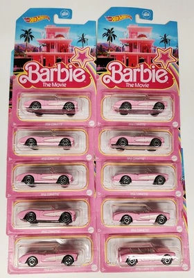 Barbie The Movie 1956 Corvette Pink 2023 Hot Wheels paquete de 10 Foto 1 de 3