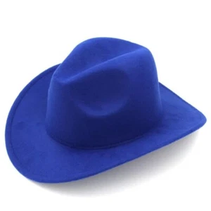 Blue Western Cowboy, Cowgirl Hat, Adjustable Cotton & Polyester, Men Women - Picture 1 of 4