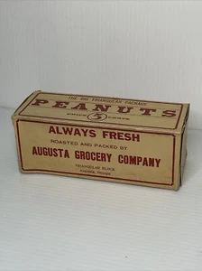 Vintage Cardboard 5 Cent Peanut Box - Augusta,Georgia - Pre Planters Mr. Peanut - Picture 1 of 6